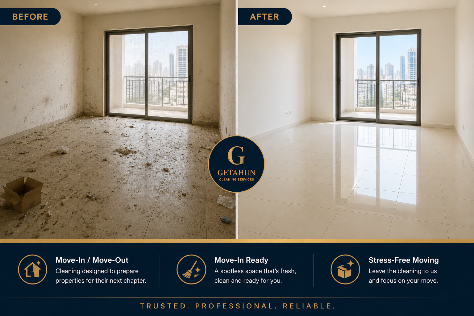 Move-In / Move-Out before and after cleaning example